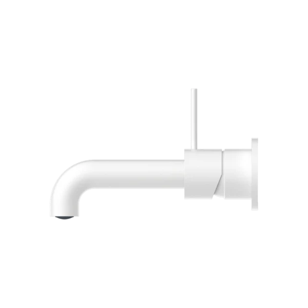 Nero Mecca Wall Basin Mixer Handle Up (Separate Back Plate) | Matte White | - Image 3