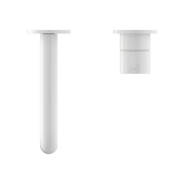 Nero Mecca Wall Basin Mixer Handle Up (Separate Back Plate) | Matte White | - Image 4