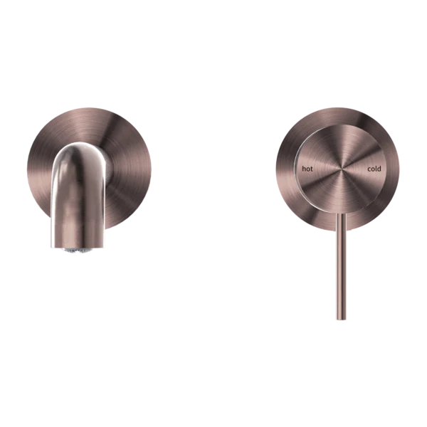 Nero Mecca Wall Basin Mixer (Separate Back Plate) | Brushed Bronze | - Image 2