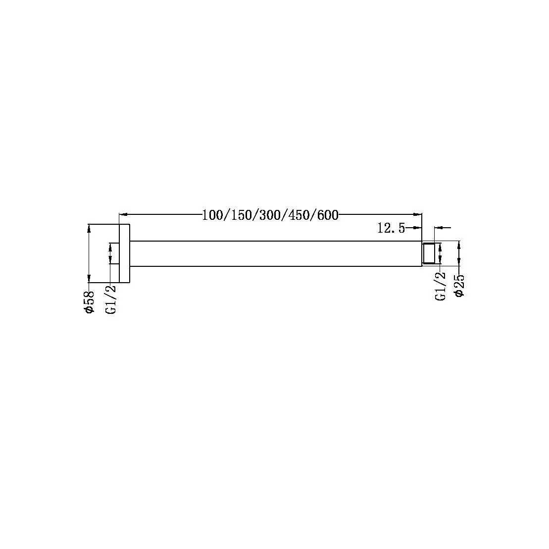 Nero Round Ceiling Arm | Graphite | - Image 2