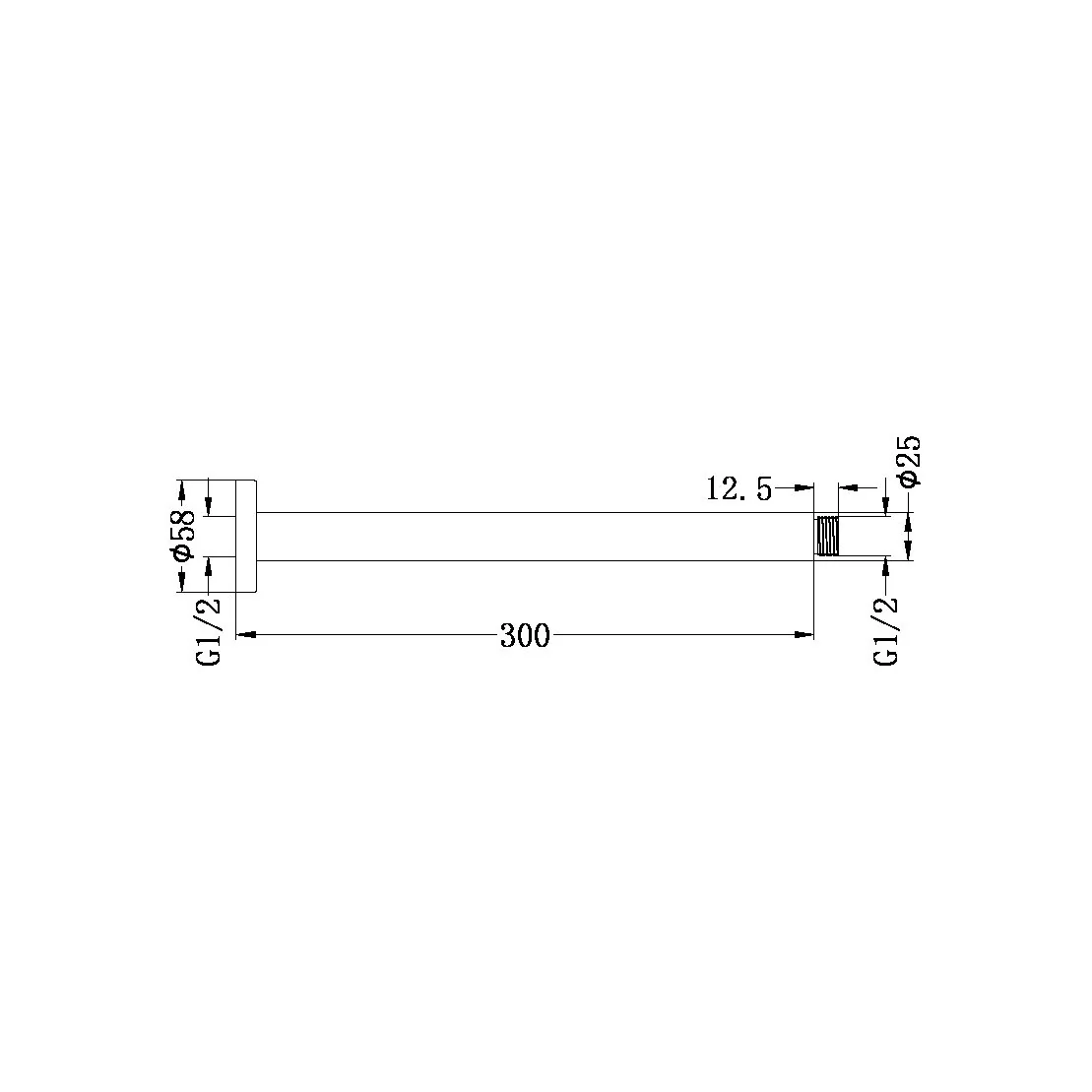 Nero Round Ceiling Arm | Matte White | - Image 2