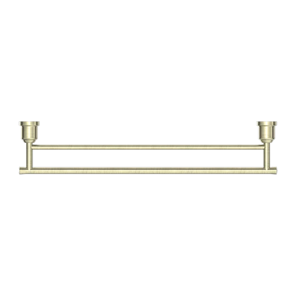 Nero York Double Towel Rail 600mm | Aged Brass | - Image 2