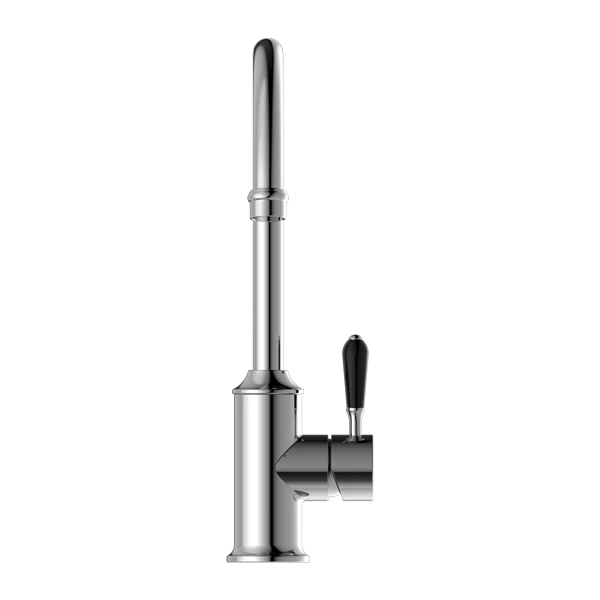 Nero York Kitchen Mixer Goosneck Spout With Black Porcelain Lever | Chrome | - Image 3