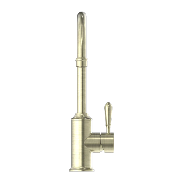 Nero York Kitchen Mixer Goosneck Spout With Metal Lever | Aged Brass | - Image 3