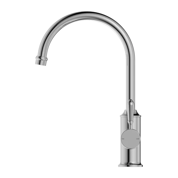 Nero York Kitchen Mixer Goosneck Spout With Metal Lever | Chrome | - Image 2