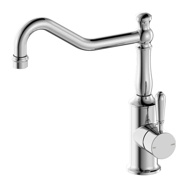 Nero York Kitchen Mixer Hook Spout With Metal Lever | Chrome |