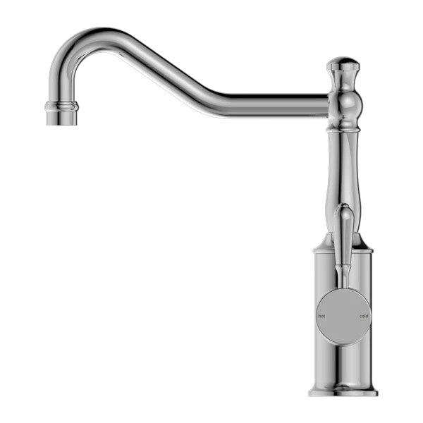 Nero York Kitchen Mixer Hook Spout With Metal Lever | Chrome | - Image 2