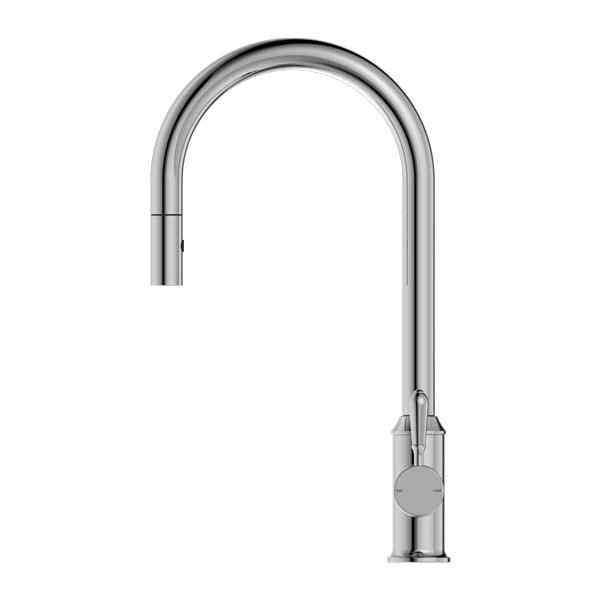 Nero York Pull Out Sink Mixer With Vegie Spray Function With Metal Lever | Chrome | - Image 2