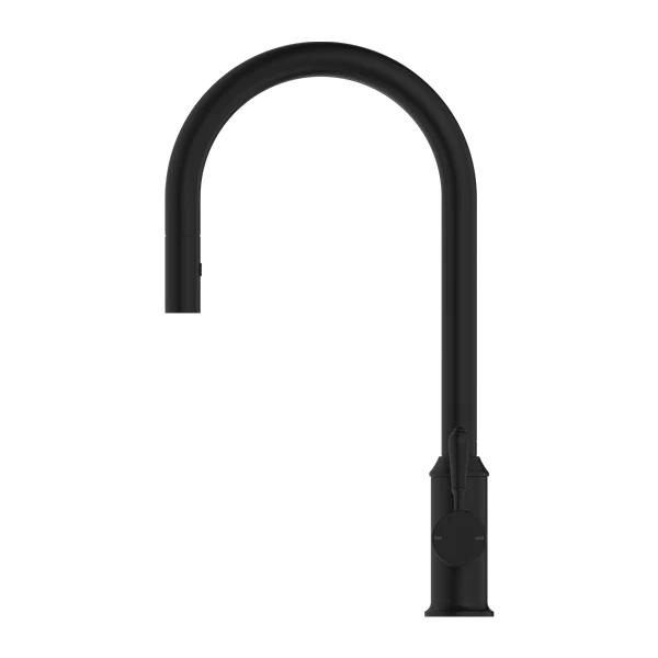 Nero York Pull Out Sink Mixer With Vegie Spray Function With Metal Lever | Matte Black | - Image 2