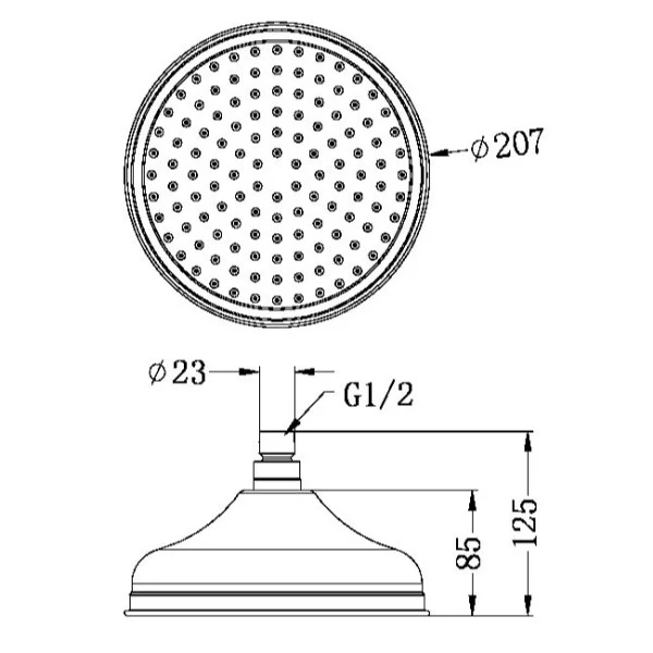 Nero York Shower Head 200mm | Aged Brass | - Image 4