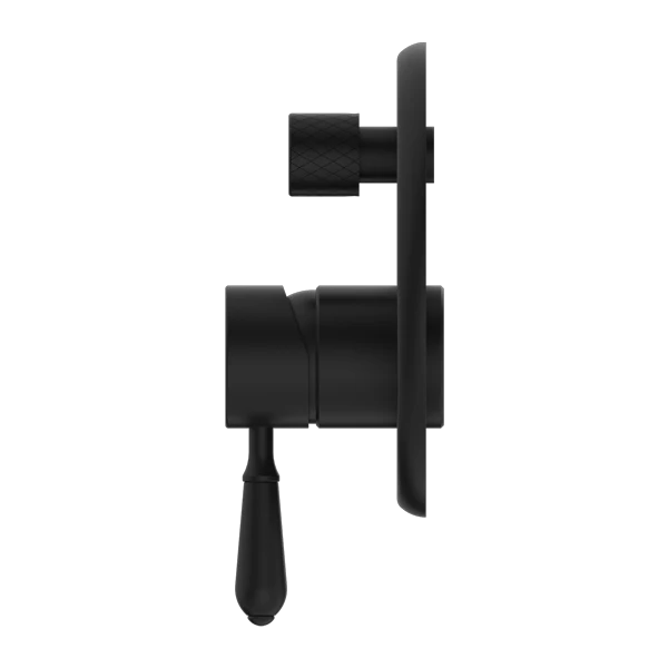 Nero York Shower Mixer With Diverter With Metal Lever | Matte Black | - Image 2