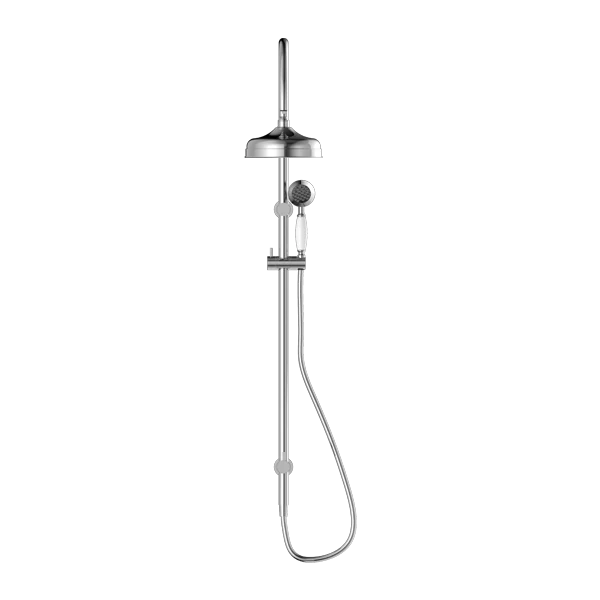 Nero York Twin Shower With White Porcelain Hand Shower | Chrome | - Image 3