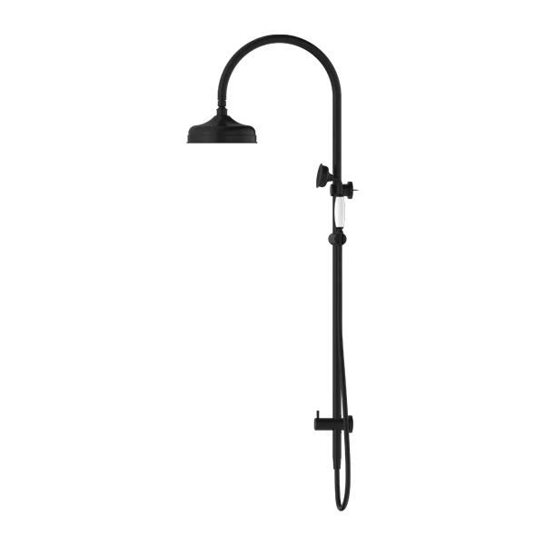 Nero York Twin Shower With White Porcelain Hand Shower | Matte Black | - Image 2