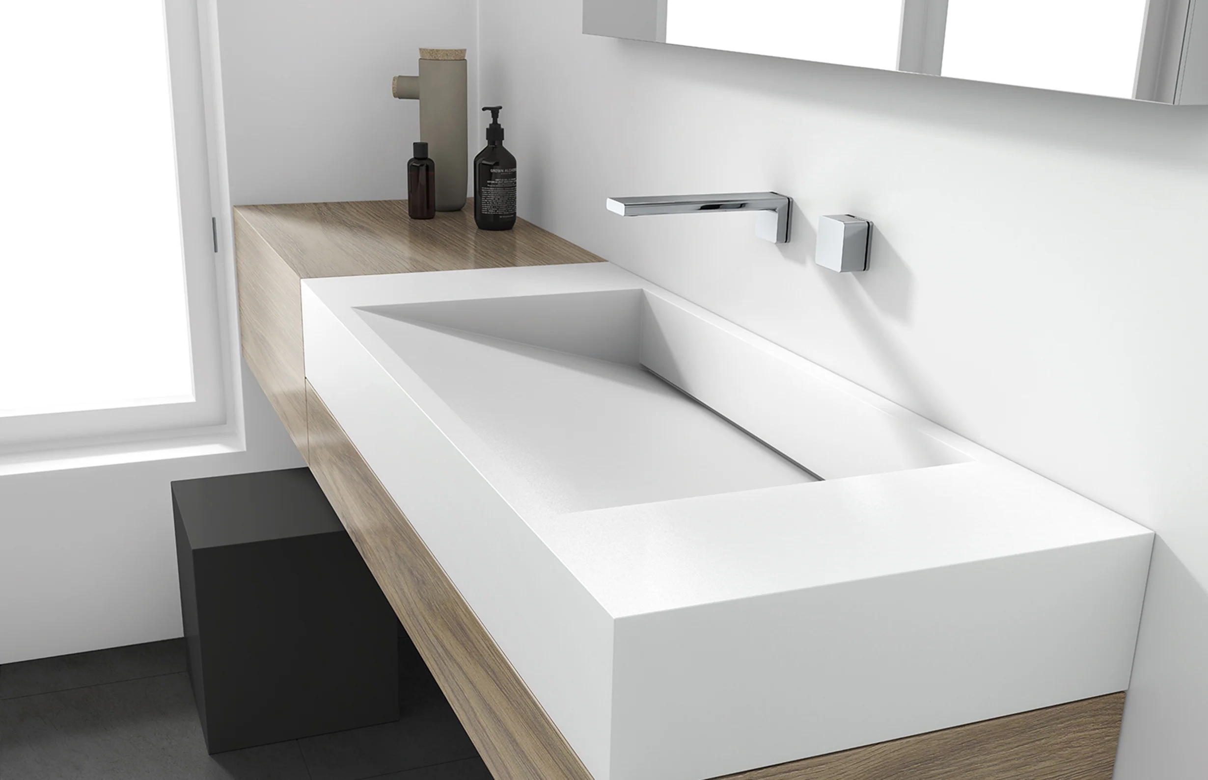 Phoenix Alia Wall Basin / Bath Outlet 200mm | Chrome | - Image 3