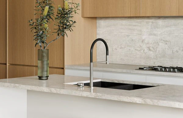 Phoenix Axia Hob Sink Mixer Set Flexible Hose 230mm | Brushed Nickel | - Image 5