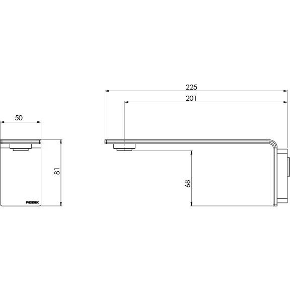 Phoenix Axia Wall Basin/ Bath Outlet 200mm | Chrome | - Image 3