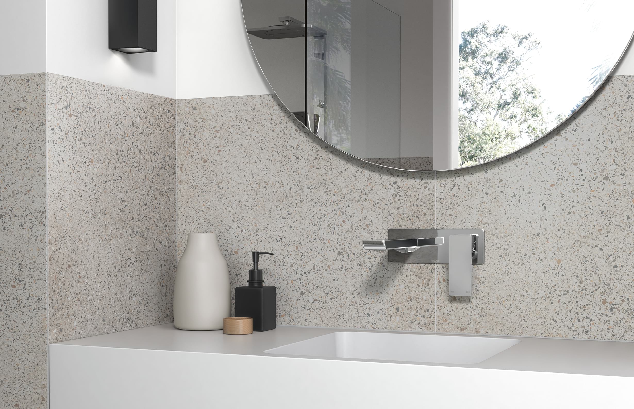 Phoenix Gloss Wall Basin/ Bath Mixer Set 180mm | Chrome | - Image 3
