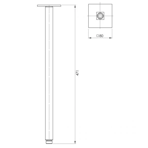 Phoenix Lexi Ceiling Arm 450mm | Gun Metal | - Image 2