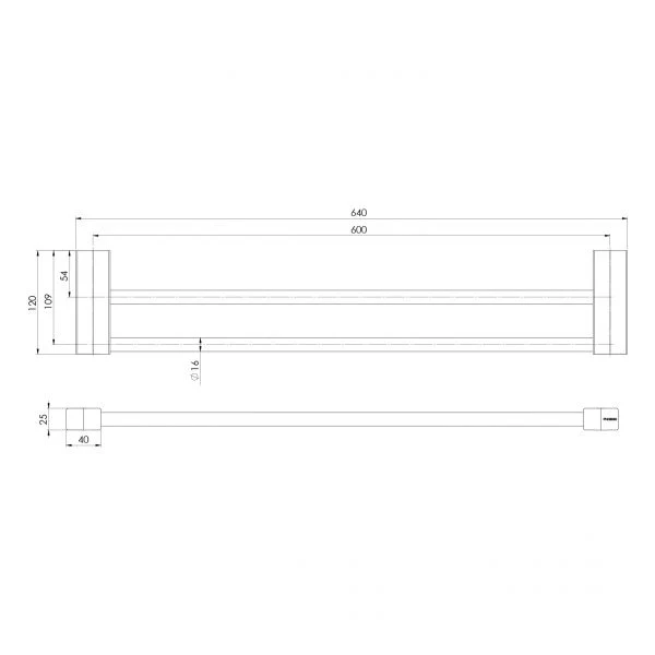 Phoenix Lexi MKII Double Towel Rail 600mm | Brushed Nickel | - Image 2