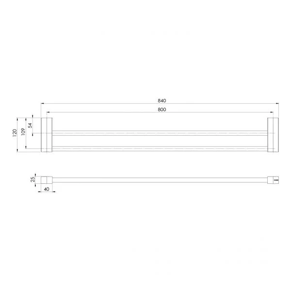 Phoenix Lexi MKII Double Towel Rail 800mm | Matte Black | - Image 2