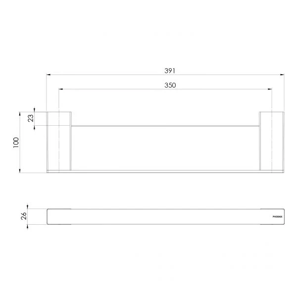 Phoenix Lexi MKII Shower Shelf | Brushed Nickel | - Image 2