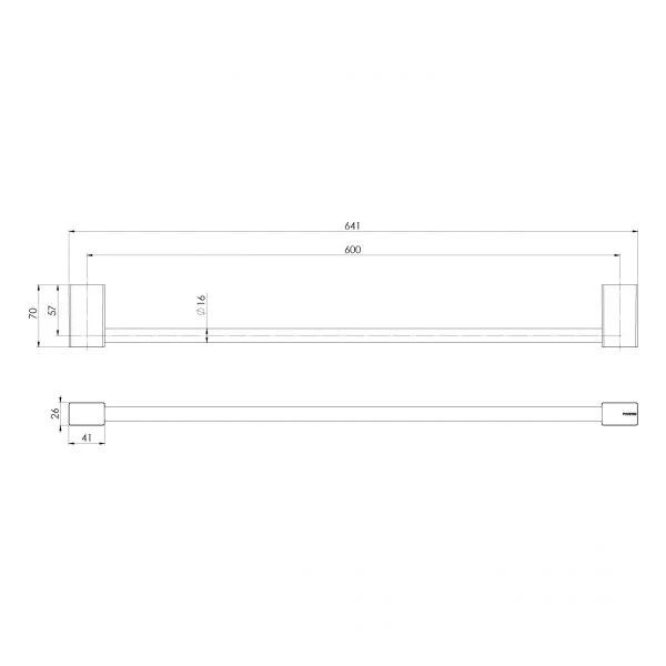 Phoenix Lexi MKII Single Towel Rail 600mm | Brushed Nickel | - Image 2