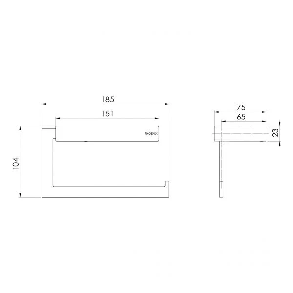 Phoenix Lexi MKII Toilet Roll Holder | Matte Black | - Image 2