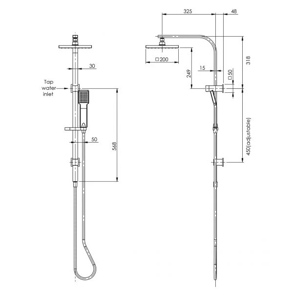Phoenix Lexi Twin Shower | Matte Black | - Image 2