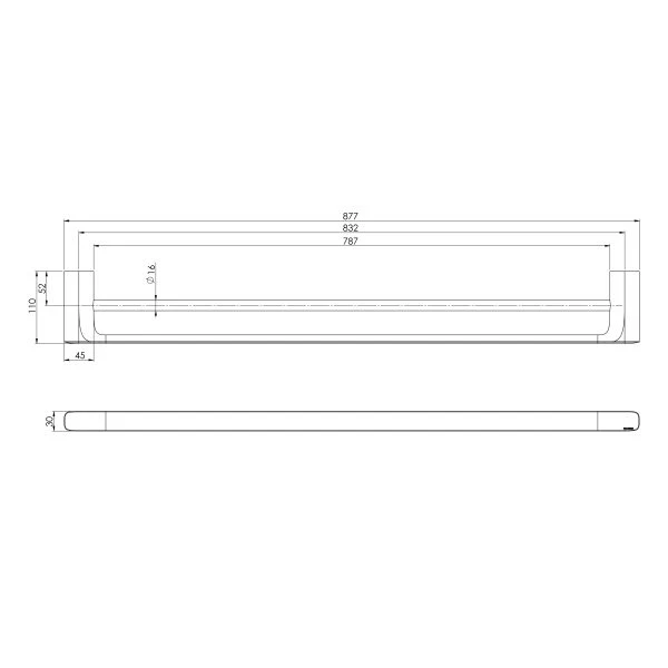 Phoenix Nuage Double Towel Rail 800mm | Chrome | - Image 2