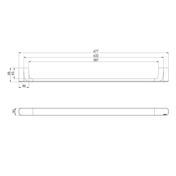 Phoenix Nuage Single Towel Rail 600mm | Brushed Nickel | - Image 2