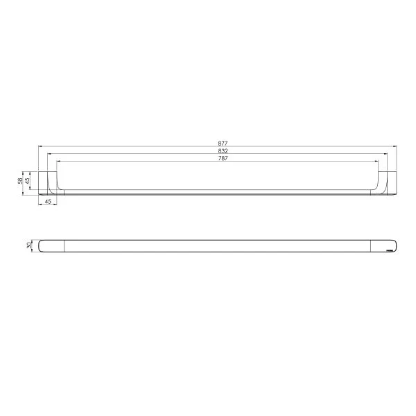 Phoenix Nuage Single Towel Rail 800mm | Chrome | - Image 2