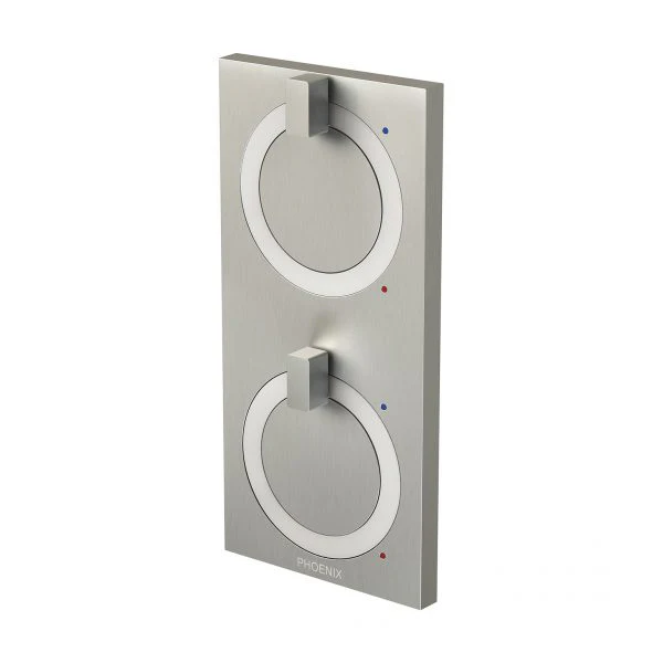 Phoenix Ortho Twin Shower/ Wall Mixer | Matte Brushed Nickel | - Image 2