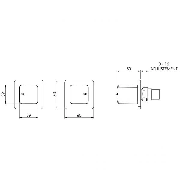 Phoenix Rush Wall Top Assemblies Available in Standard and Extended 15mm Spindles | Chrome | - Image 2