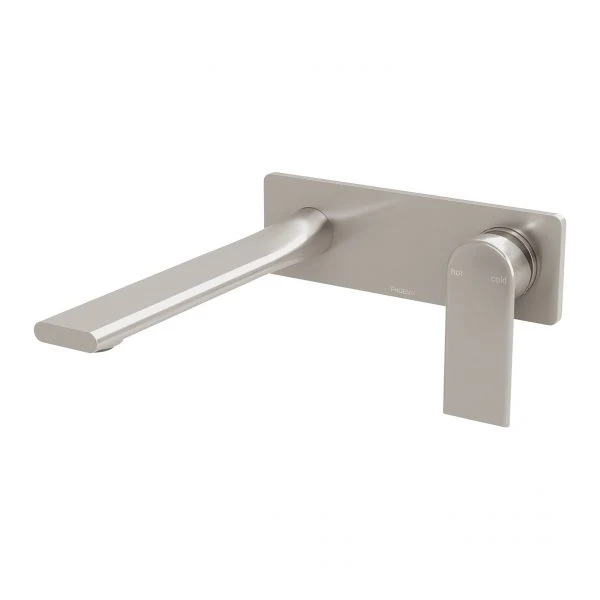 Phoenix Teel Wall Basin/ Bath Mixer Set 200mm | Brushed Nickel |