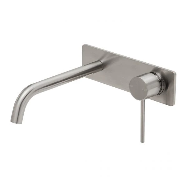 Phoenix Vivid Slimline Basin/ Bath Wall Mixer Set 230mm Curved | Brushed Nickel |