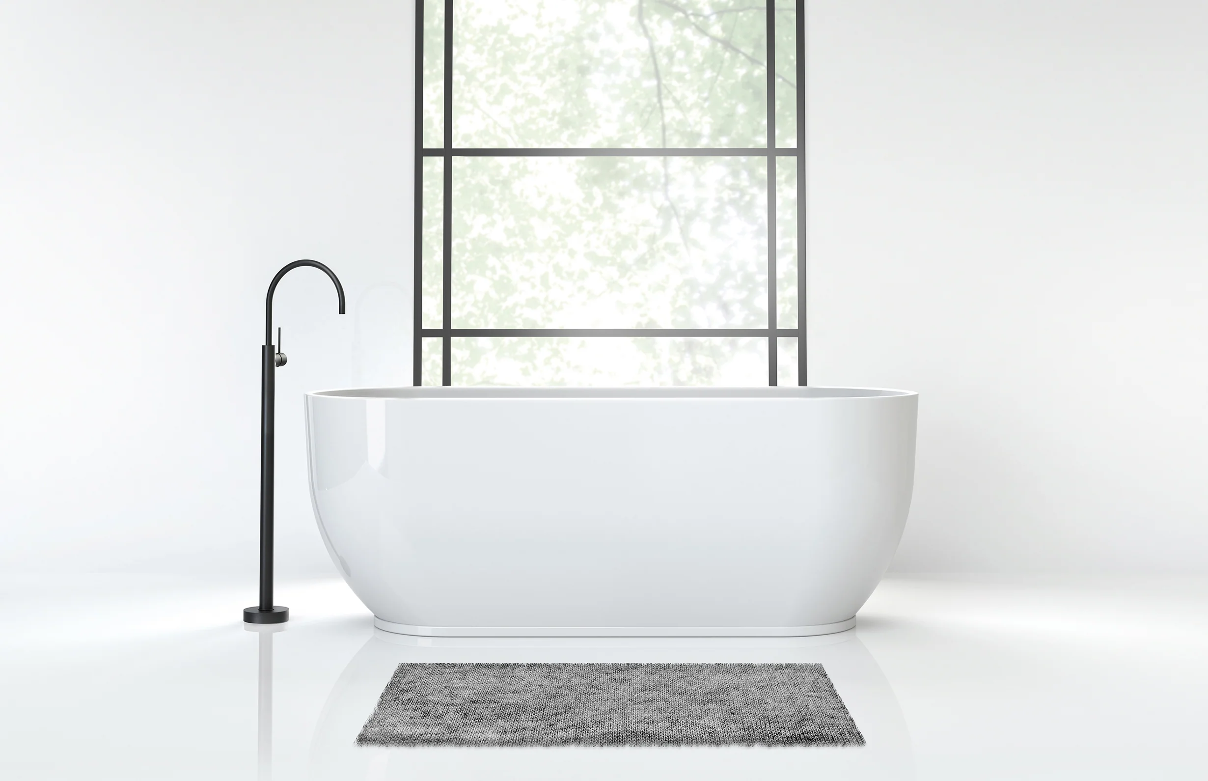 Phoenix Vivid Slimline Floor Mounted Bath Mixer | Matte Black | - Image 3
