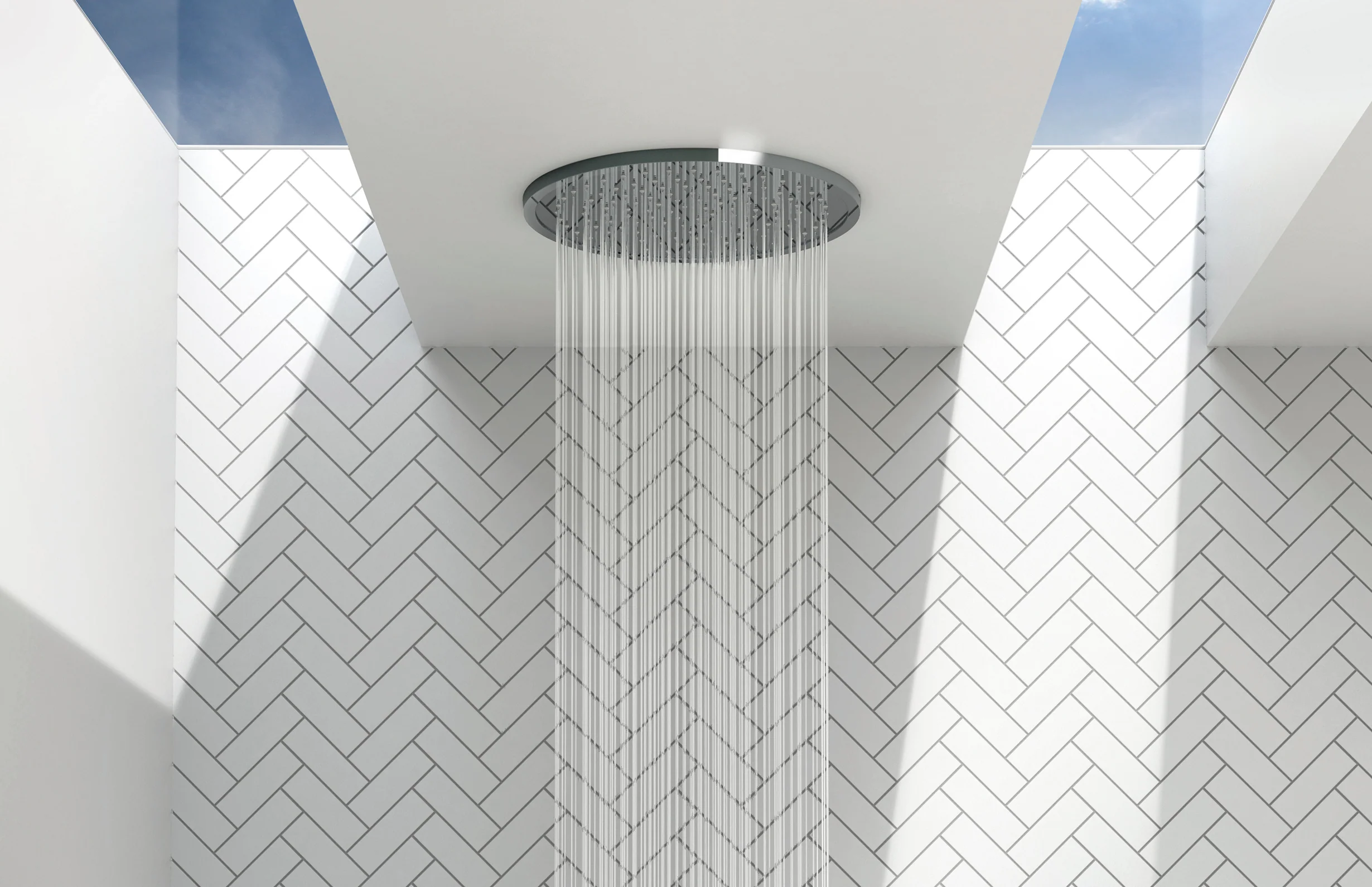 Phoenix Vivid Slimline Flush Mount Ceiling Shower 300mm Round | Chrome | - Image 3