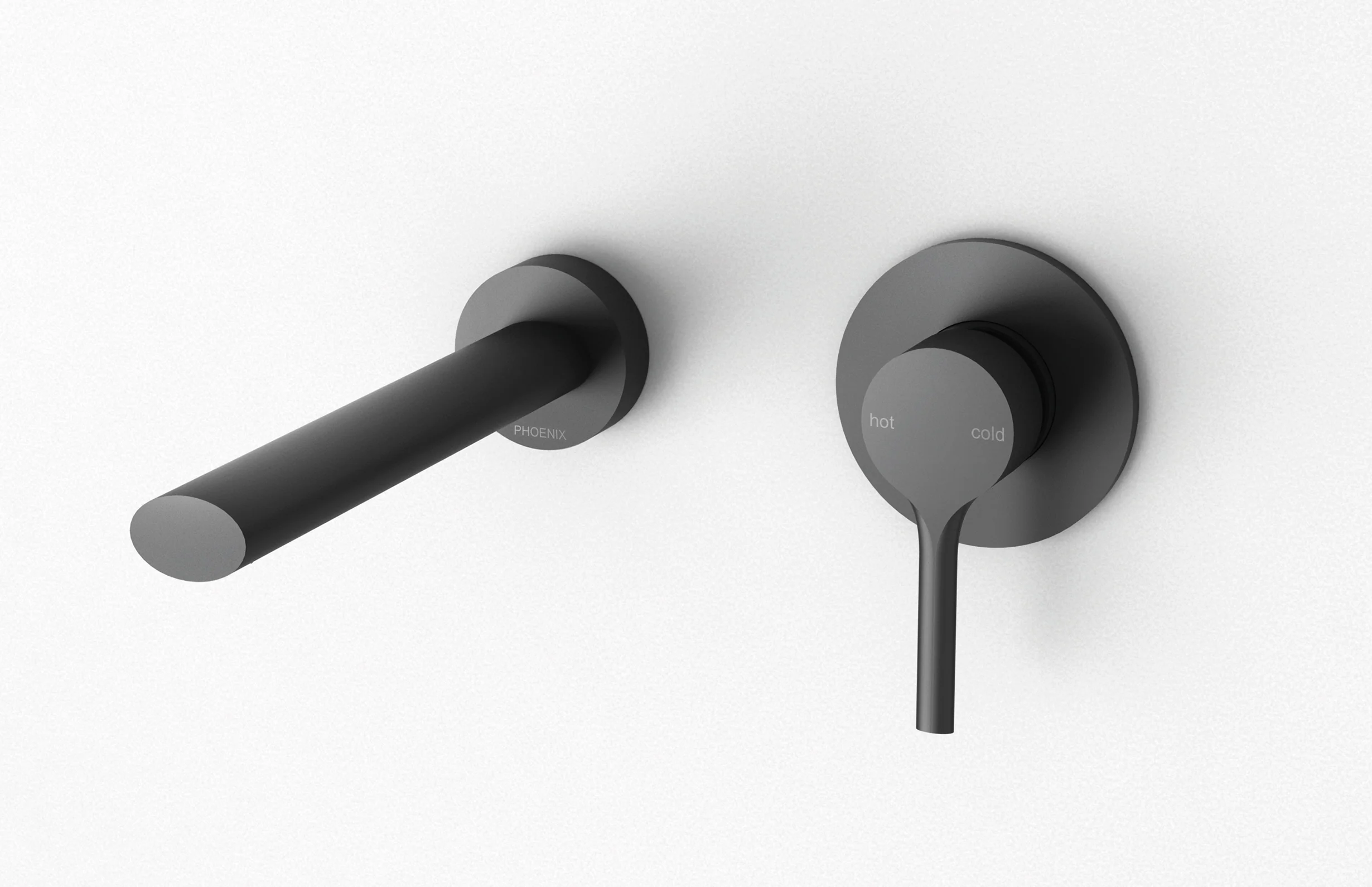 Phoenix Vivid Slimline Oval Basin/ Bath Wall Outlet 180mm | Matte Black | - Image 3
