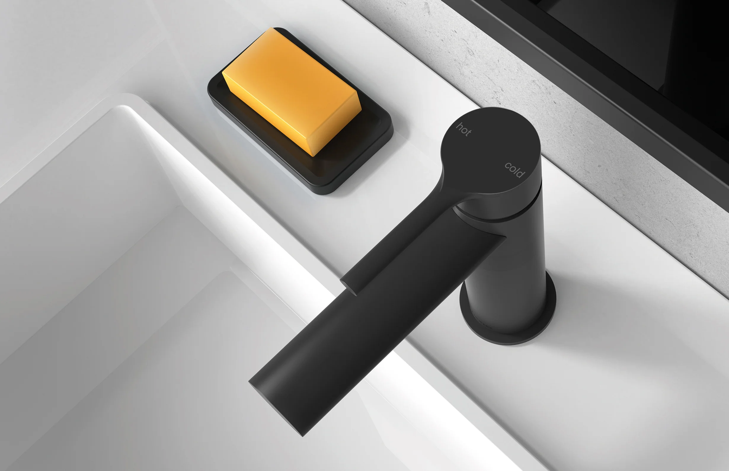 Phoenix Vivid Slimline Oval Basin Mixer | Matte Black | - Image 4