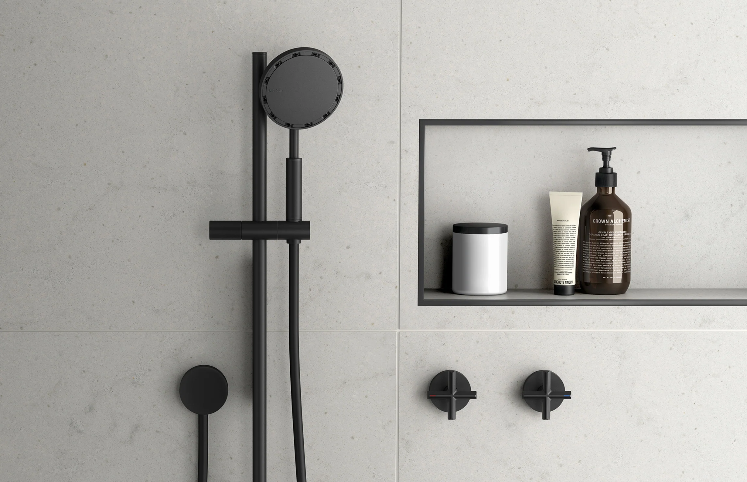 Phoenix Vivid Slimline Plus Wall Top Assemblies Available with Standard and Extended Spindles | Matte Black | - Image 3