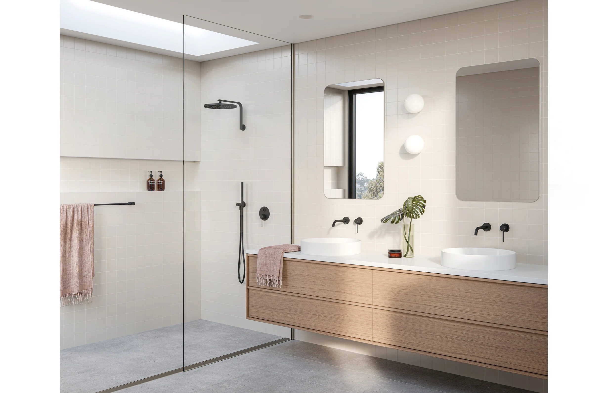 Phoenix Vivid Slimline Shower/ Wall Mixer 60mm Backplate | Matte Black | - Image 2
