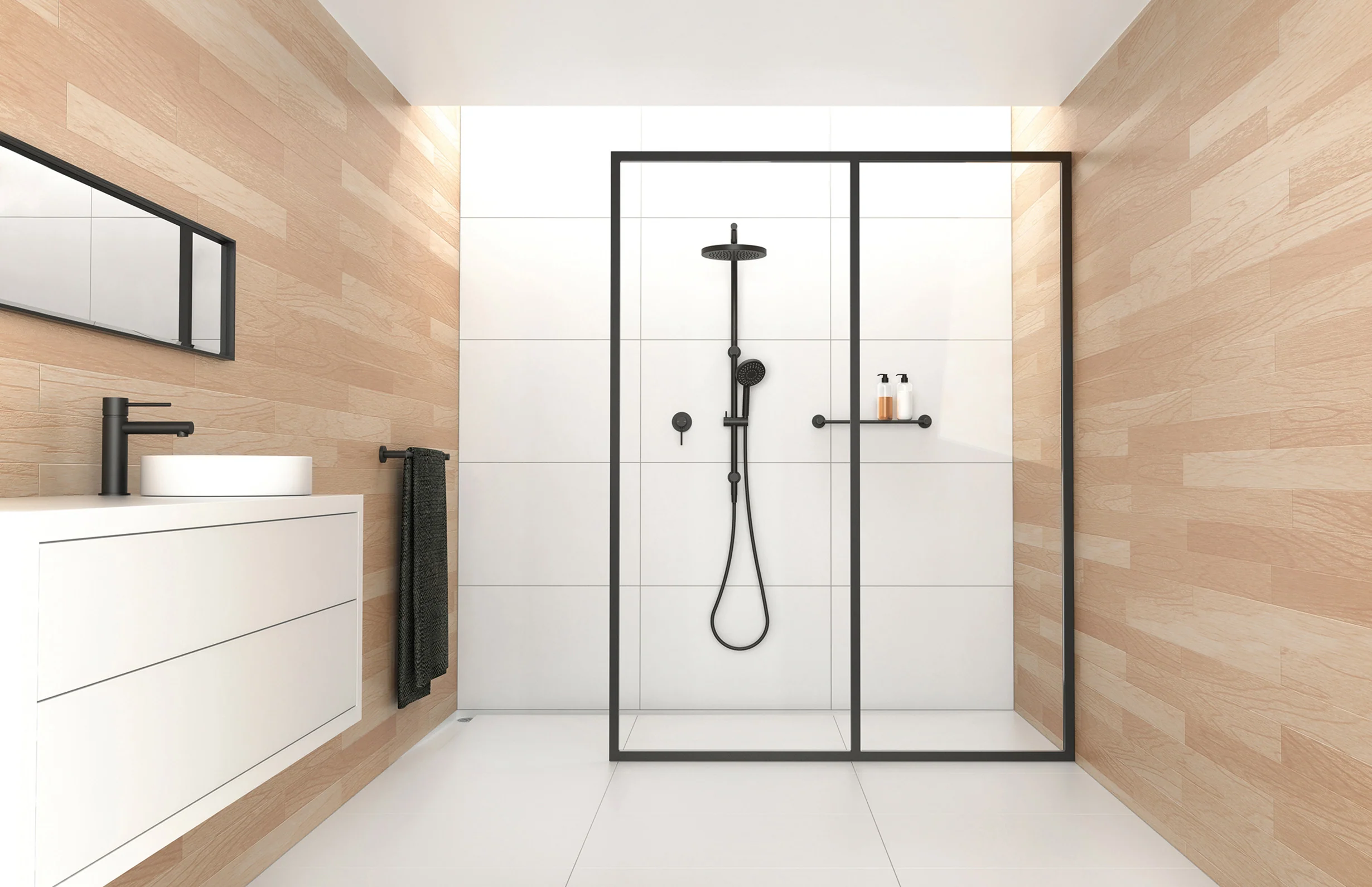 Phoenix Vivid Slimline Shower/ Wall Mixer | Matte Black | - Image 3