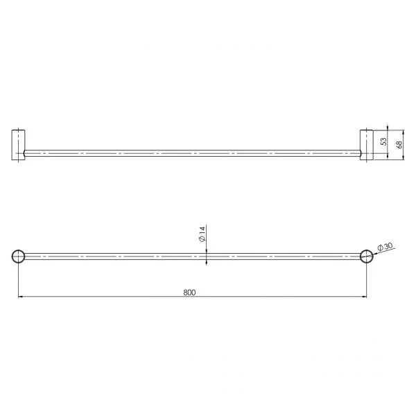 Phoenix Vivid Slimline Single Towel Rail 800mm | Brushed Gold | - Image 2