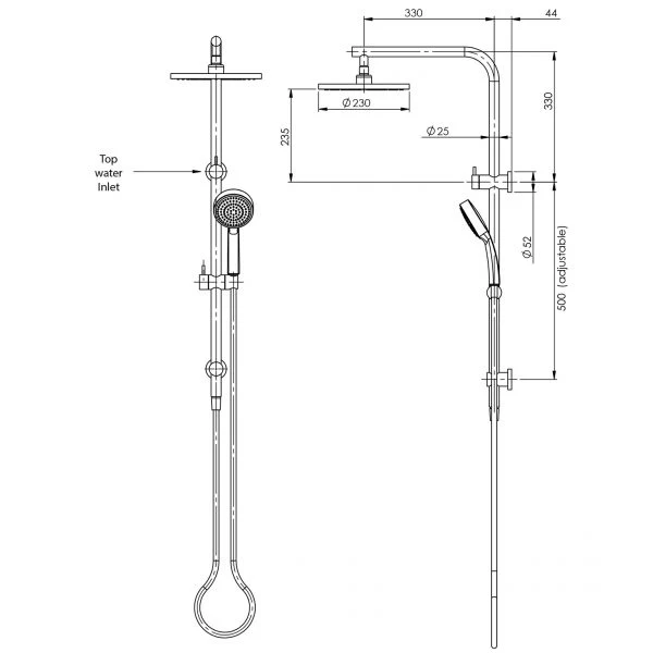 Phoenix Vivid Slimline Twin Shower | Matte Black | - Image 2