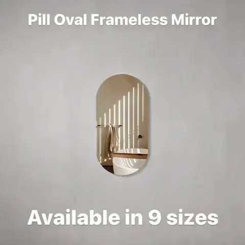 Pill Oval 1200mm x 900mm Frameless Mirror with Polished Edge - Image 3