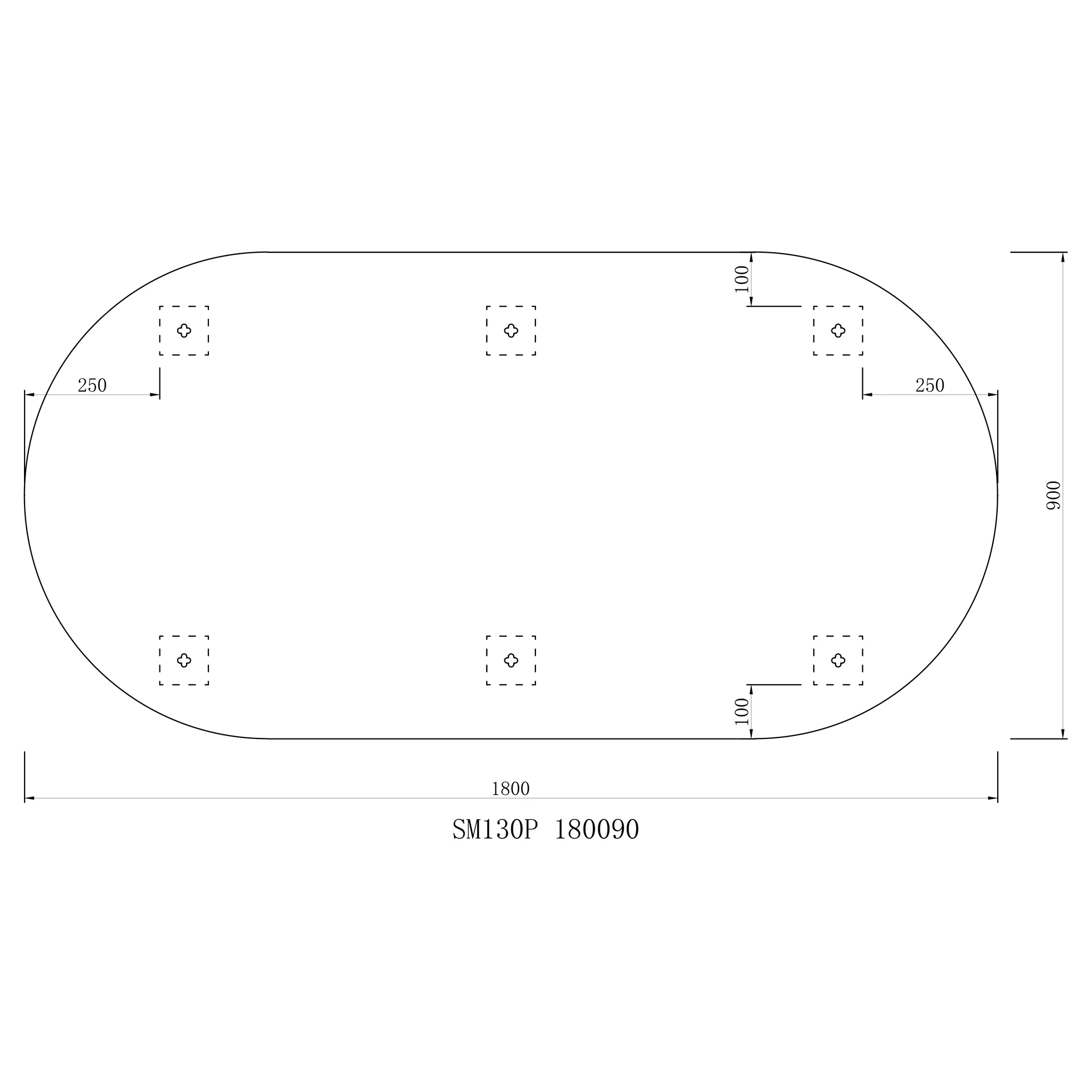 Pill Oval 1800mm x 900mm Frameless Mirror with Polished Edge - Image 5