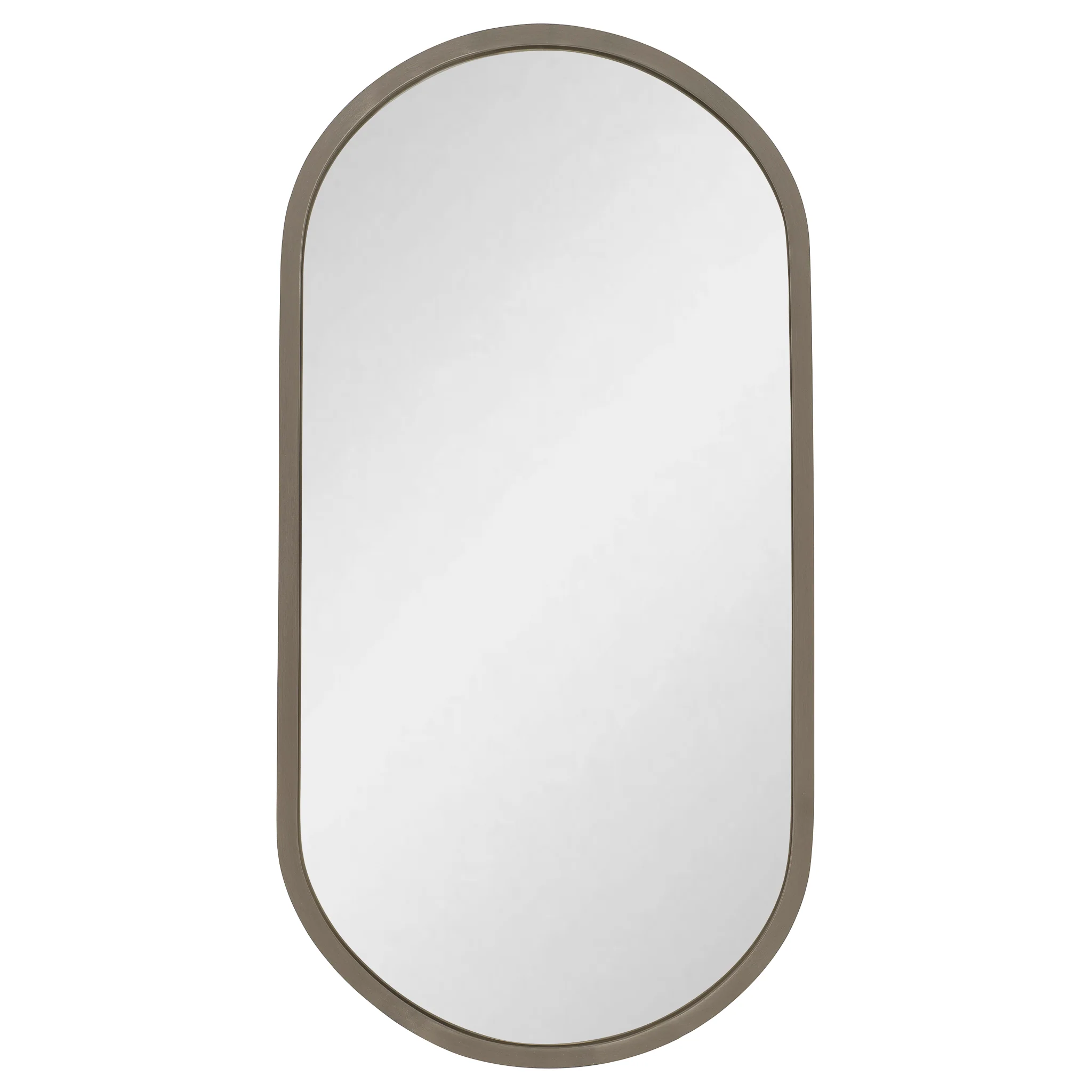 Pill Oval 220mm x 440mm Desk Mirror with Brushed Nickel Frame - Image 3