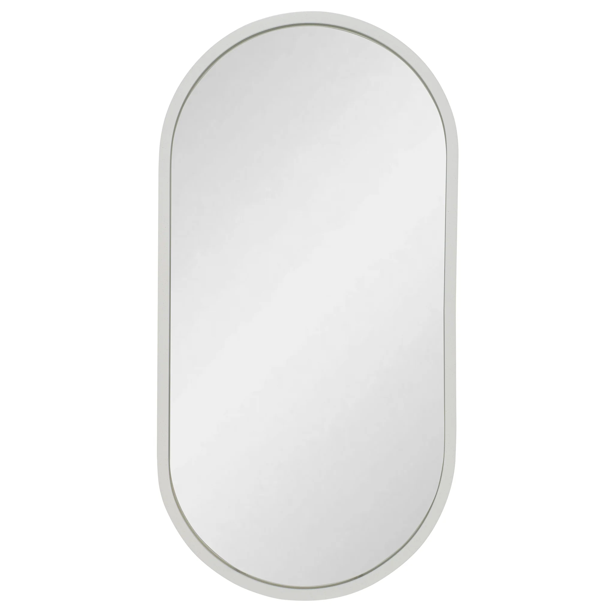 Pill Oval 220mm x 440mm Desk Mirror with Matte White Frame - Image 3