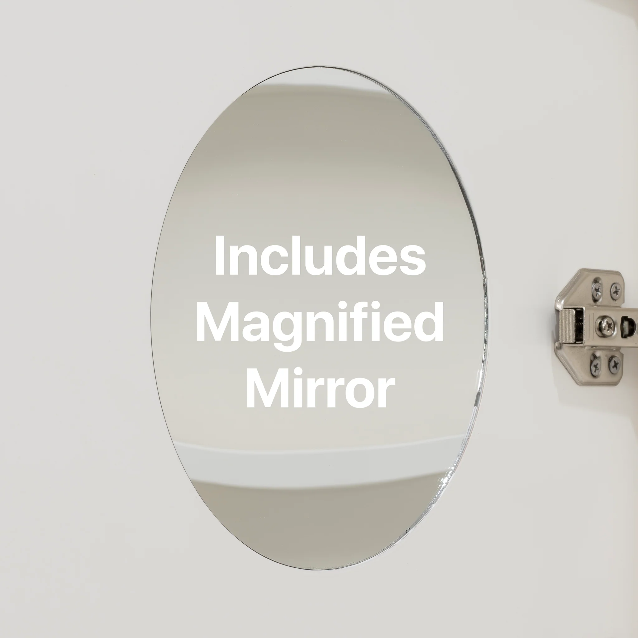 Pill Oval 400mm x 900mm Mirrored Shaving Cabinet, Matte White - Image 11