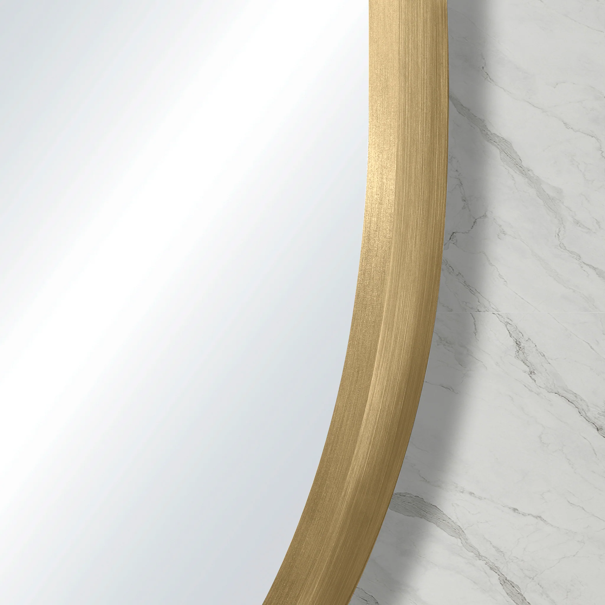 Pill Oval 500mm x 1000mm Framed Mirror, Brushed Brass (Gold) Frame - Image 3